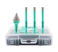 LEKOMESH Diamond Drill Bit Kit - 3pcs 6/6/6MM Diamond Hole Saw & 1pc 20MM Beveling Chamfer Bit with Hex Shank for Porcelain Tile Drill Bits for Ceramic Marble Granite Stone Quartz