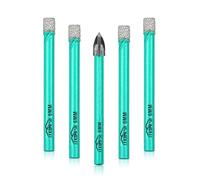 LEKOMESH Diamond Drill Bit Kit - 4pcs 6MM Diamond Hole Saw & 1pc 6MM Carbide Drill with Round Shank for Porcelain Tile Drill Bits for Ceramic Marble Granite Stone Quartz