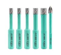 LEKOMESH Diamond Drill Bit Kit - 5pcs 6/6/6/8/10MM Diamond Hole Saw & 1pc 6MM Carbide Drill Bit with Triangle Shank for Porcelain Tile Drill Bits for Ceramic Marble Granite Stone