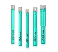 LEKOMESH Diamond Drill Bit Kit - 5pcs 6/6/6/8/10MM Diamond Hole Saw with Round Shank for Porcelain Tile Drill Bits for Ceramic Marble Granite Stone Quartz
