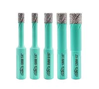 LEKOMESH Diamond Drill Bit Kit - 5pcs 6/6/8/10/12MM Diamond Hole Saw with Triangle Shank for Porcelain Tile Drill Bits for Ceramic Porcelain Tile Marble Granite Artificial Stone Quartz,Vacuum Brazed