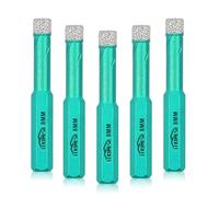 LEKOMESH Diamond Drill Bit Kit - 5pcs 8MM Diamond Hole Saw with Hex Shank for Porcelain Tile Drill Bits for Ceramic Porcelain Tile Marble Granite Artificial Stone Quartz,Vacuum Brazed