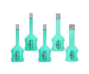 LEKOMESH Diamond Tile Drill Bits - 5pc 6/6/6/8/10MM Hole Saw Cutter for Porcelain Ceramic Marble Granite Stone Quartz M14 Thread