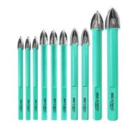 LEKOMESH Masonry Concrete Drill Bits - 10pcs 5 * 3/6 * 3/8 * 2/10/12mm Carbide Drill Bits Tip for Wood, Plastic, Masonry, Ceramic Tile, Concrete, Marble, Triangle Shank