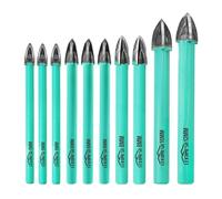 LEKOMESH Masonry Concrete Drill Bits Set - 10pcs 5 * 3/6 * 3/8 * 2/10/12mm Carbide Drill Bits Tip for Wood, Plastic, Masonry, Ceramic Tile, Concrete, Marble, Round Shank