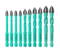 LEKOMESH Masonry Concrete Drill Bits Set - 10pcs 6 * 4+8 * 2+10 * 2+12 * 2mm Carbide Drill Bits Tip for Wood, Plastic, Masonry, Ceramic Tile, Quick Change Hex Shank