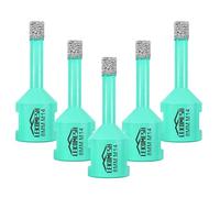 LEKOMESH Mint Green Diamond Core Drill Bits - 5pc Vacuum Brazed Diamond Hole Saw, 8MM M14 Thread for Angle Grinder, Suitable for Porcelain, Ceramic, Tile, Marble, Granite, Stone, Quartz