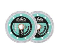 LEKOMESH Tile Cutting Disc for Angle Grinder - 2pcs 115mm Diamond Saw Blade, Super Thin for Fast Clean Cut Porcelain Ceramic, Marble, Granite, Artificial Stone, Dry/Wet Use