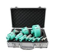 LEKOMESH Tile Drill Bits Kit - 11pcs (6/8/10/25/35/50/68/100mm+20mm Finger Milling Bit+50mm Beveling Chamfer Bit+Adapter) Hole Saw Kit for Porcelain Tile Ceramic Granite Marble Masonry Stone