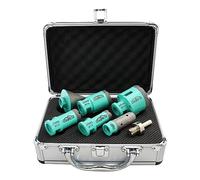LEKOMESH Tile Drill Bits Kit - 7pcs (20/25/35/50mm+20mm Finger Milling Bit+50mm Beveling Chamfer Bit+Adapter) Hole Saw Kit for Porcelain Tile Ceramic Granite Marble Masonry Stone