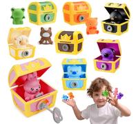 Leksakber Farm Animals Toys for 1-3 Year Old Boys & Girls, Montessori Learning & Treasure Hunt Toy, 8pcs, Multicolor