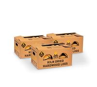 Lekto Woodfuels Kiln Dried Birch Firewood, 3 Boxes | 26 KG, Hardwood For Open Fires, Wood Burner, Fire Pits & Pizza Ovens | Chunky & Sweet Aroma | Eco Friendly Packaging | Less than 15% Moisture