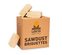 Lekto Woodfuels Sawdust Briquettes - 4 x 17kg (80 Briquettes), High Heat Burn | Ideal for Wood Burners, Log Stoves, Ovens, Fire Pits & Fireplace | Eco & Low Moisture 9% | Easy to Light Hardwood Birch