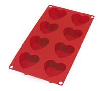 Lékué 8 Cavity Gourmet Heart Mould, Red