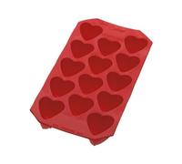 Lékué Hearts Ice Cube Tray with lid, Red, 14-Piece 22x11.3x2.5 cm