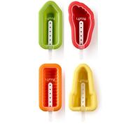Lékué Ice Cream Mould Iconic 4 Pieces, Silicone, Multi-Colour, 11.5 x 5.6 x 2.3 cm