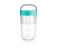 Lekue Jar to Go Turquoise 600ml - Fresh meals on the go, keeps ingredients separate and dry - BPA-free, microwave & dishwasher safe - 0301020Z07U150