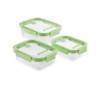Lékué Lékué rectangular lunchbox 3 pieces Green