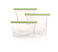 Lekue Set of 3 Reusable silicone Bags, Green