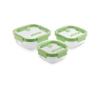 Lékué Lékué square lunchbox 3 pieces Green
