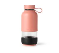 Lékué To Go Drink Bottle, Glass, Coral 600 ml