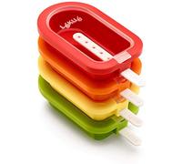 Lékué Pack 4 Classic Stackable Popsicle Molds, Red/Yellow, 16.5 x 7.5 x 2.6 cm