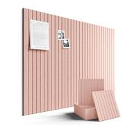 LeKuni Large Felt Notice Board, Self-Adhesive 120 x 90 cm, Pin Board, Vertical Stripes, Decorative Notice Board, Vision Board, Photo Wall, Picture Wall for Children's Room, Office, Kitchen, Pink