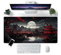 LeKuni Large XXL Gaming Mouse Mat - 900 x 400 mm - Gamer Mouse Pad with Edge Stitching - Desk Desk Accessory, Non-Slip Rubber Base Surface - Full Moon
