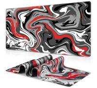 LeKuni Large XXL Gaming Mouse Mat - 900 x 400 mm - Gamer Mouse Pad with Stitched Edges - Desk Desk Accessory, Non-Slip Rubber Base Surface - Red