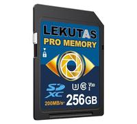 LEKUTAS 256GB SDXC UHS-I Memory Card - Up to 200MB/s, C10, U3, V30, 4K UHD, Full-HD & 4K Video SD Card for Canon Nikon Sony Pentax Kodak Olympus Panasonic DSLR, Mirrorless Cameras