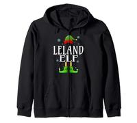 LELAND Elf Xmas Funny Men's Family Matching Christmas LELAND Zip Hoodie