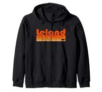 Leland, North Carolina Retro 80s Style Zip Hoodie