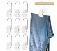 LELE LIFE 10 Pack Wide Pants Hanger Clips, Anti Rust Boot Hangers for Closet Organizer, Space Saving Laundry Hanging Hooks Clothes Pins for Jeans Leggings Shorts Towel Hat