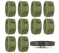 LELE LIFE 10Pcs Belt Keepers for Duty Belt, Nylon Duty Belt Keepers with Double Snaps for 5.7cm Wide Security Tactical Police Duty Belt Accessories (Green)