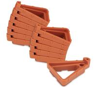 LELE LIFE 12Pcs Flower Plant Pot Feet Large Size - Invisible Planter Feet Pot Risers, Stackable Potted Plant Stand Feet, Pot Lifter for Outdoor and Indoor Planters (Brick-Red)