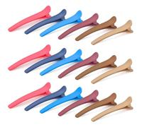 LELE LIFE 18Pcs Alligator Hair Clips for Styling, Non Slip Matte Duck Billed Hair Clips Hair Roller Clips for Women Makeup Salon Hairdresser Sectioning (6 Colors B)