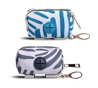 LELE LIFE 2 Pack Fashion Dog Poop Waste Bag Dispenser, Pet Dog Waste Bag Dispenser, Dog Poop bag Holder, Leash Dispenser for Dog Waste Bags, Green Strip and Grey Strip