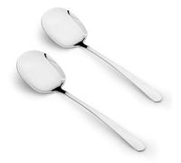LELE LIFE 2 Pack Large Serving Spoons, 29cm Long, SUS304 Stainless Steel Serving Utensils Set for Buffet Parties Catering Kitchen (Serving Spoons)