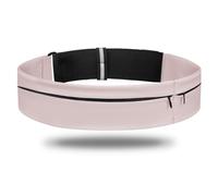 LELE LIFE 2 Pocket Running Belt, Ultra Light Sweat Resistant Fanny Pack for Men Women, Adjustable Waist Bag Money Belt Phone Holder for Runners Fitness Exercise Workout (Pink，S 65cm - 80cm Waist)