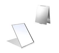 LELE LIFE 2Pack Ultra-Slim Portable Folding Mirror, Aluminum Shell, Easy to Carry Travel Makeup Mirror, Desktop Folding Mirror Vanity Mirror, Small Size, 10×6.7cm, XS