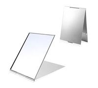 LELE LIFE 2Pack Ultra-Slim Portable Folding Mirror, Aluminum Shell, Easy to Carry Travel Makeup Mirror, Desktop Folding Mirror Vanity Mirror, 15×10cm, M