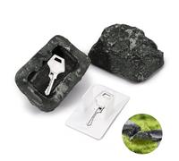 LELE LIFE 2Pcs Fake Rock Key Hiders Outside - Hide a Key Outside for House Safe, Hidden Spare Key Holder Looks Like Real Stone for Outdoor Garden or Yard,Style A