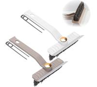 LELE LIFE 2PCS Multi-Function Rotating Crevice Cleaning Brush, 360° Rotating No Dead Corners Hard Bristle Crevice Gap Scrub Brush Cleaner Tool for Household Bathroom Kitchen (Style A)