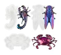 LELE LIFE 3 Pack Scorpion Cicada Crab Resin Molds, 3D Vivid Animal Epoxy Resin Molds Silicone for Art Crafts, Figurines, Home Decor