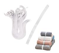 LELE LIFE 30Pcs Clothes Storage Elastic Band, Adjustable Clothing Storage Strap with Button Buttonholes, Travel Luggage Space Saver, Drawer Closet Organizer, White