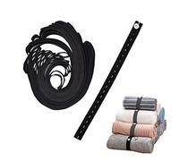 LELE LIFE 30Pcs Clothes Storage Elastic Band, Adjustable Clothing Storage Strap with Button Buttonholes, Travel Luggage Space Saver, Drawer Closet Organizer, Black