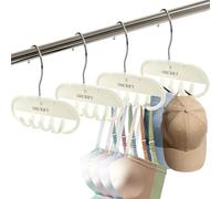 LELE LIFE 4 Pack Bra Hanger for Closet, Velvet 360° Rotatable Tank Top Organizer 8 Hooks, Space Saving Closet Organizers and Storage for Sports Bra, Belt, Scarf, Tie