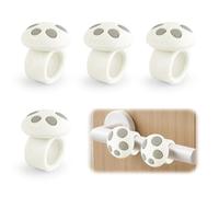 LELE LIFE 4 Pack Door Knob Wall Protector, Door Handle Stopper Silicone Bumpers, 20mm/0.79in Hole Adhesive-Free Wall Shield for Bedroom Bathroom, White