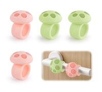 LELE LIFE 4 Pack Door Knob Wall Protector, Door Handle Stopper Silicone Bumpers, 20mm/0.79in Hole Adhesive-Free Wall Shield for Bedroom Bathroom, Green + Pink