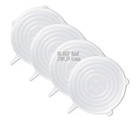LELE LIFE 4 Pack Same Size Silicone Stretch Lids, Thicker Reusable Sturdy Silicone Container Cover, Expandable Food Storage Covers, Dishwasher and Freezer Safe,20.5cm